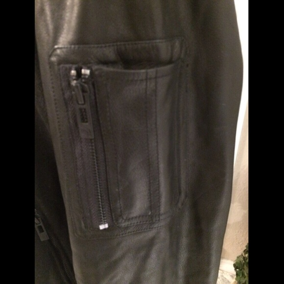 NEW $495 Rogue [ XXL ] Wool Bomber Jacket with Leather Sleeves‎ in Black - Picture 5 of 11